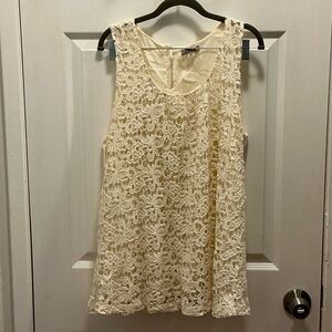Lucky Brand Cream Lace Tank Top